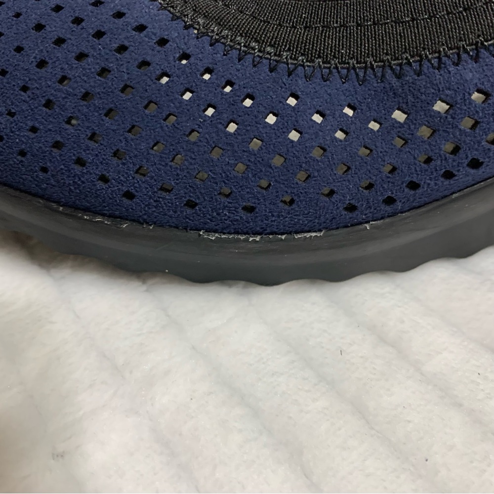 Clarks Cloudsteppers Caddell Trail Platform Size 10 M Navy Blue Suede Shoes - Picture 11 of 12